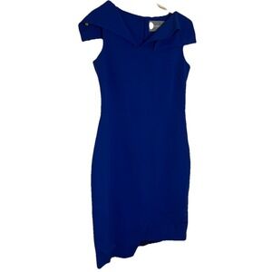 Osman Asymmetrical Royal Blue Sleeveless Suit Dress Ladies Size‎ 6 Cotton Classy